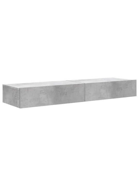 TV skříňky s LED osvětlením 2 ks betonově šedé 60x35x15,5 cm
