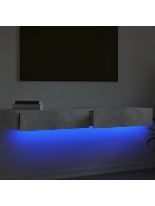 TV skříňky s LED osvětlením 2 ks betonově šedé 60x35x15,5 cm