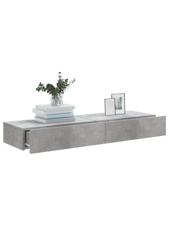 TV skříňky s LED osvětlením 2 ks betonově šedé 60x35x15,5 cm