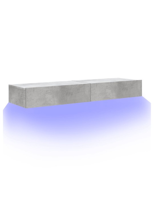 TV skříňky s LED osvětlením 2 ks betonově šedé 60x35x15,5 cm
