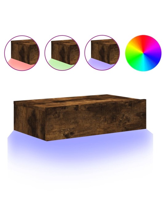 TV skříňka s LED osvětlením kouřový dub 60 x 35 x 15,5 cm