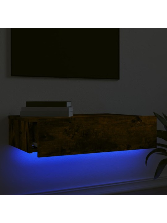 TV skříňka s LED osvětlením kouřový dub 60 x 35 x 15,5 cm