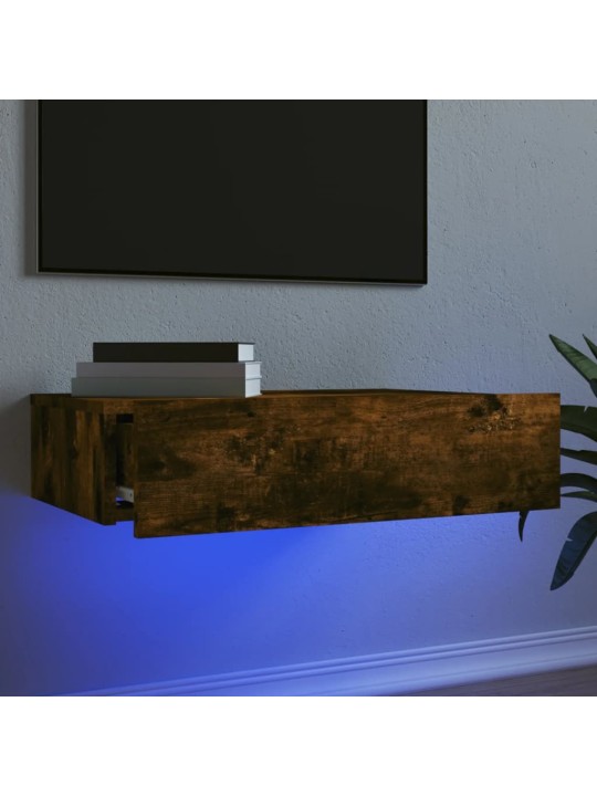 TV skříňka s LED osvětlením kouřový dub 60 x 35 x 15,5 cm