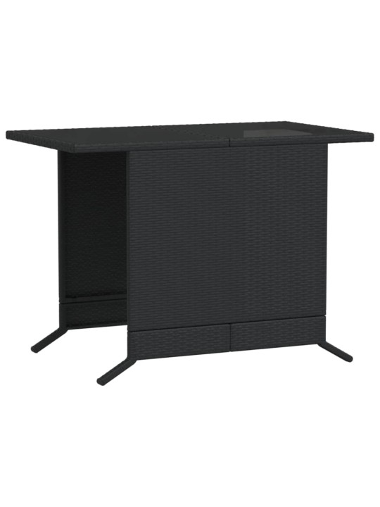 3dílný bistro set s poduškami černý polyratan