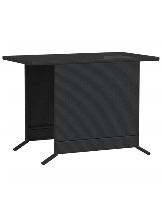 3dílný bistro set s poduškami černý polyratan