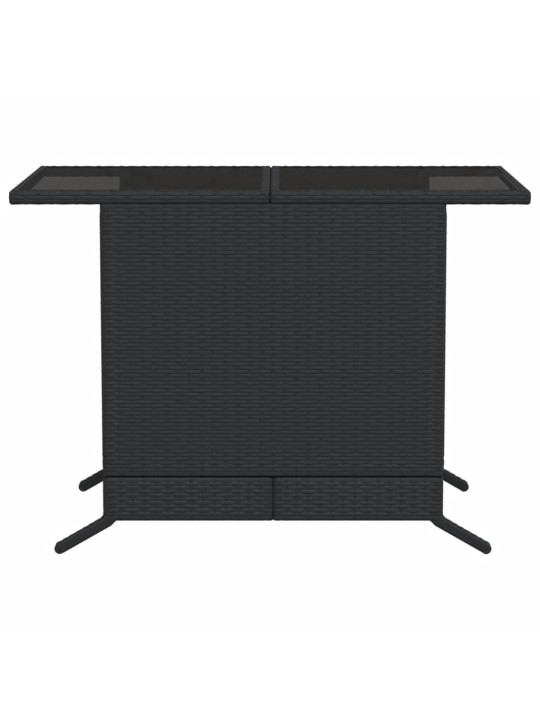 3dílný bistro set s poduškami černý polyratan