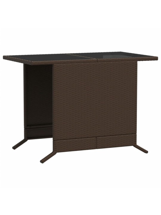 3dílný bistro set s poduškami hnědý polyratan