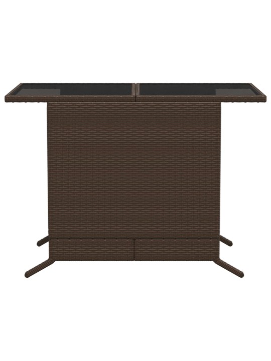 3dílný bistro set s poduškami hnědý polyratan