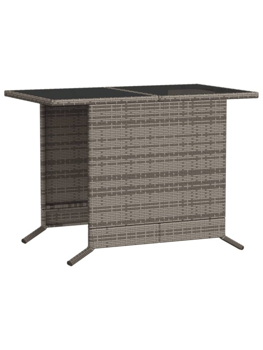 3dílný bistro set s poduškami šedý polyratan