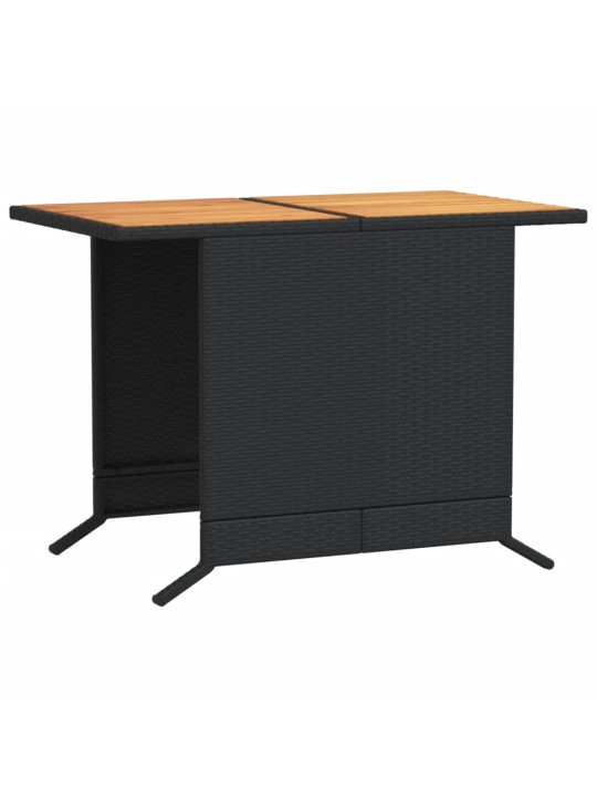 3dílný bistro set s poduškami černý polyratan