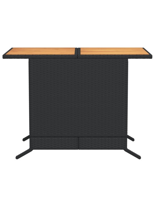 3dílný bistro set s poduškami černý polyratan