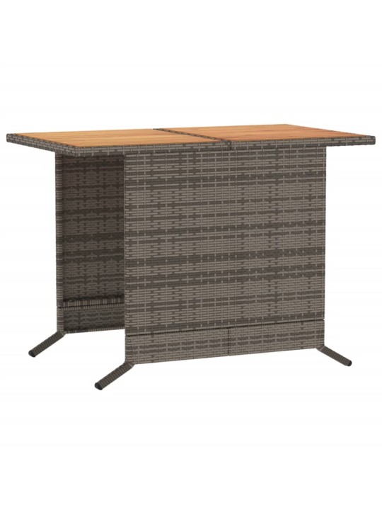 3dílný bistro set s poduškami šedý polyratan