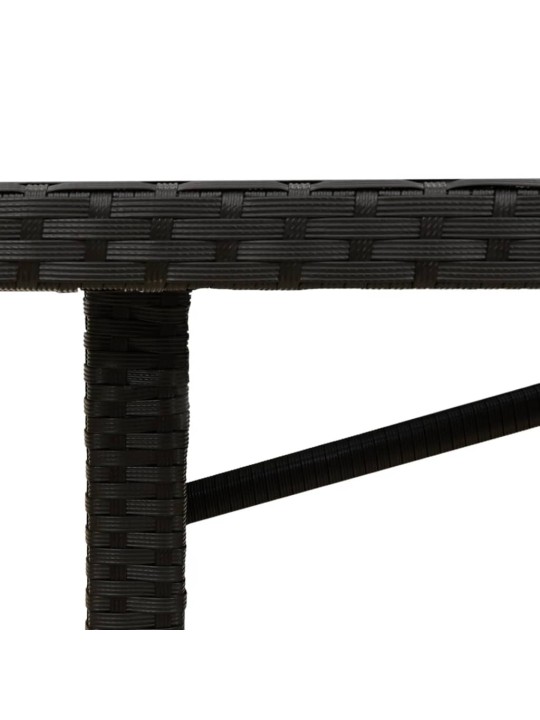 Zahradní stůl se skleněnou deskou černý 190x80x74 cm polyratan