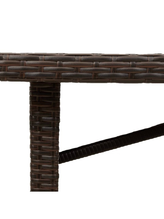 Zahradní stůl se skleněnou deskou hnědý 190x80x74 cm polyratan