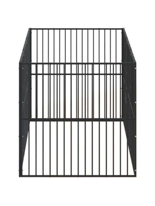 Ohrádka pro psy 8 panelů černá pozinkovaná ocel