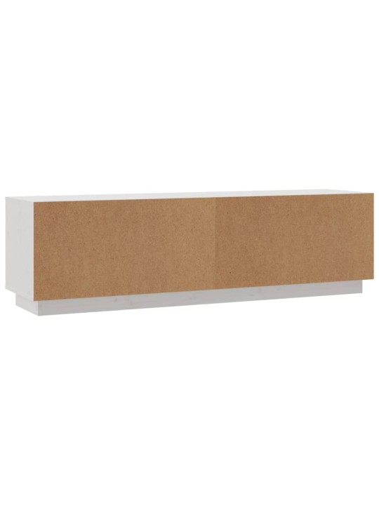 TV skříňka bílá 140 x 35 x 40 cm masivní borové dřevo