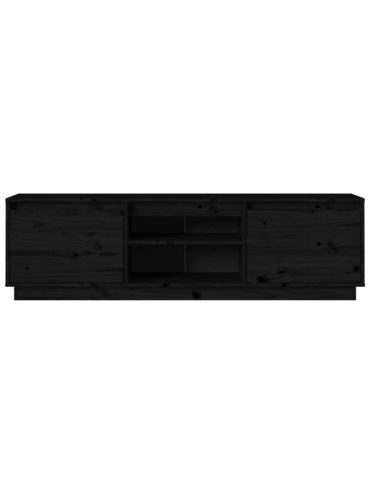 TV skříňka černá 140 x 35 x 40 cm masivní borové dřevo
