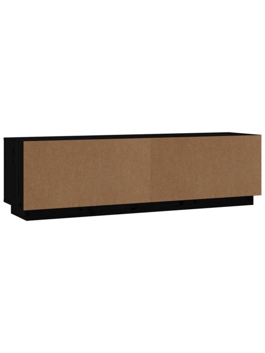 TV skříňka černá 140 x 35 x 40 cm masivní borové dřevo