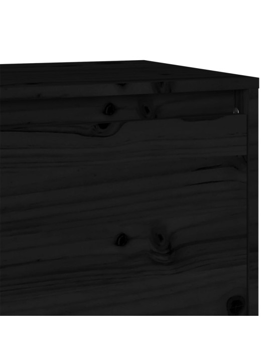 TV skříňka černá 140 x 35 x 40 cm masivní borové dřevo