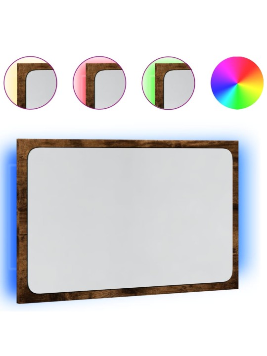Koupelnové zrcadlo s LED dub sonoma 60 x 8,5 x 38 cm kompozit