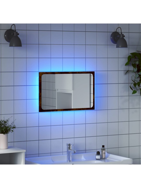 Koupelnové zrcadlo s LED dub sonoma 60 x 8,5 x 38 cm kompozit
