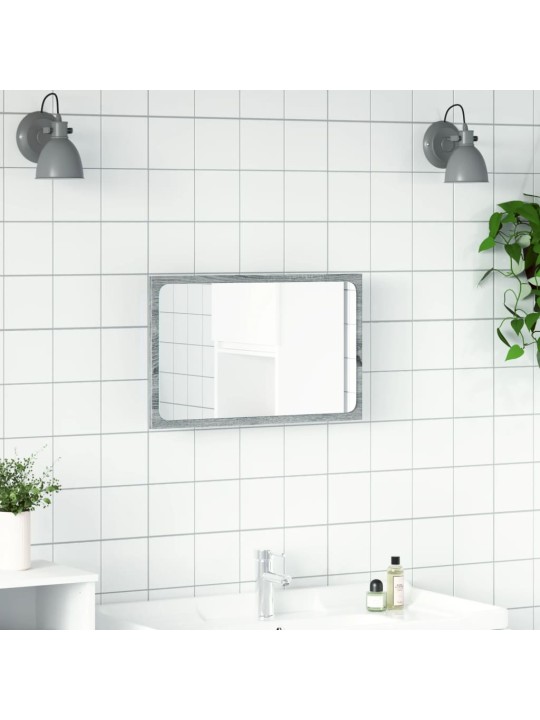 Koupelnové zrcadlo s LED šedé sonoma 60 x 8,5 x 38 cm kompozit