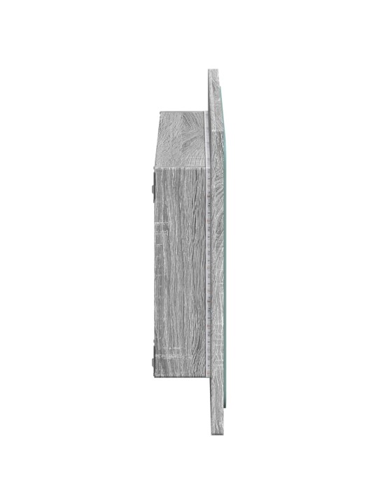 Koupelnové zrcadlo s LED šedé sonoma 60 x 8,5 x 38 cm kompozit