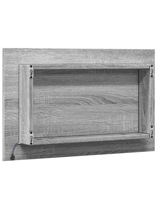 Koupelnové zrcadlo s LED šedé sonoma 60 x 8,5 x 38 cm kompozit