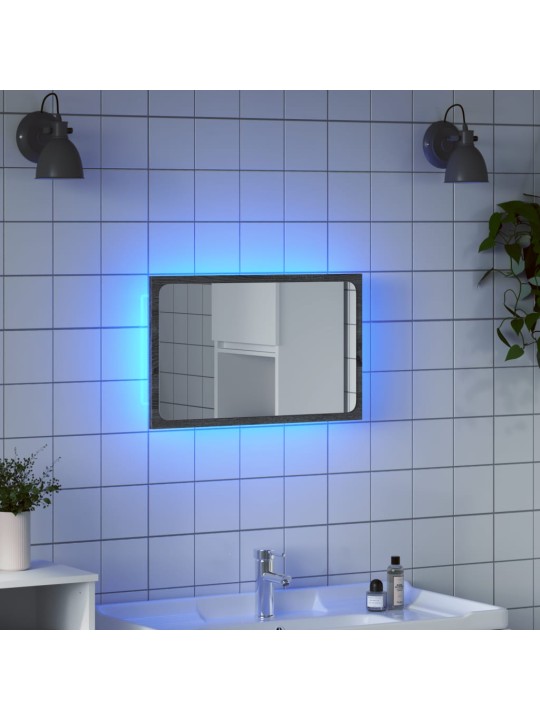 Koupelnové zrcadlo s LED šedé sonoma 60 x 8,5 x 38 cm kompozit