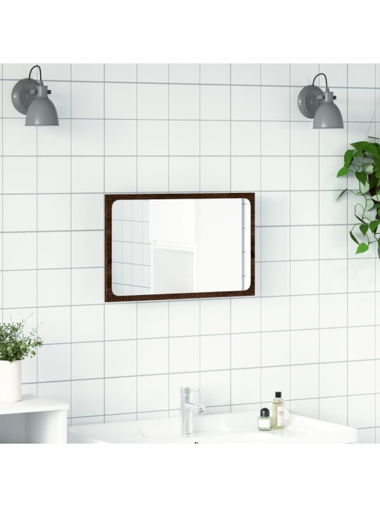 Koupelnové zrcadlo s LED hnědý dub 60 x 8,5 x 38 cm kompozit