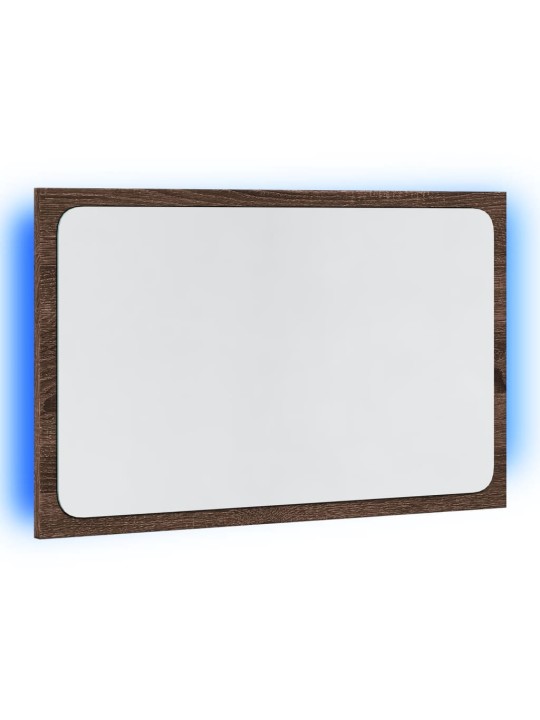 Koupelnové zrcadlo s LED hnědý dub 60 x 8,5 x 38 cm kompozit