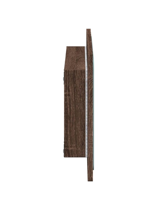 Koupelnové zrcadlo s LED hnědý dub 60 x 8,5 x 38 cm kompozit