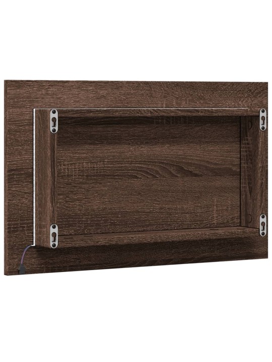 Koupelnové zrcadlo s LED hnědý dub 60 x 8,5 x 38 cm kompozit
