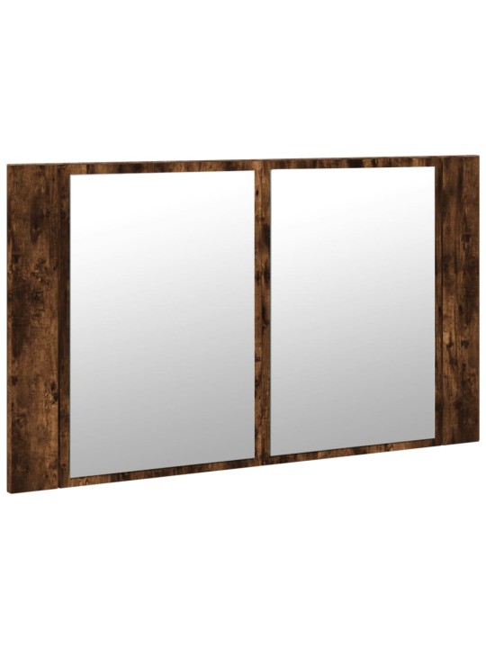 LED koupelnová skříňka se zrcadlem kouřový dub 80x12x45cm akryl