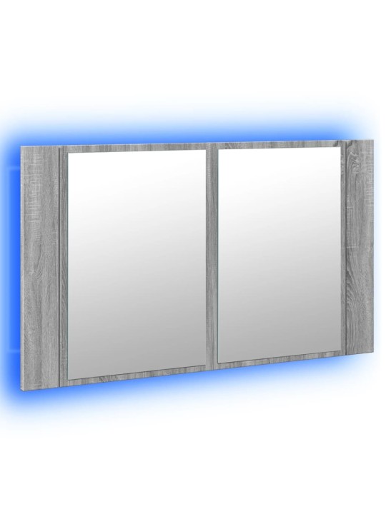 LED koupelnová skříňka se zrcadlem šedá sonoma 80x12x45cm akryl