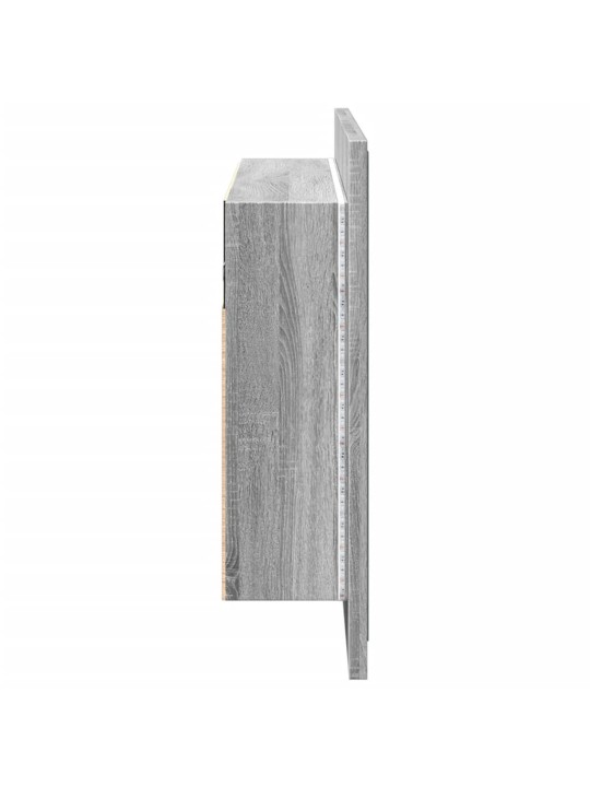 LED koupelnová skříňka se zrcadlem šedá sonoma 80x12x45cm akryl