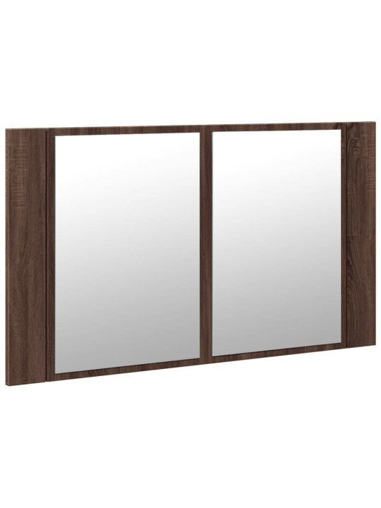 LED koupelnová skříňka se zrcadlem hnědý dub 80x12x45 cm akryl