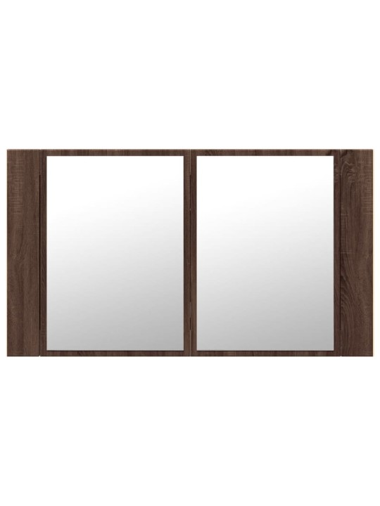 LED koupelnová skříňka se zrcadlem hnědý dub 80x12x45 cm akryl