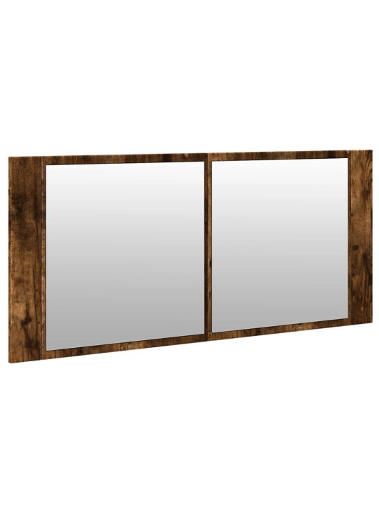 LED koupelnová skříňka se zrcadlem kouřový dub 100 x 12 x 45 cm