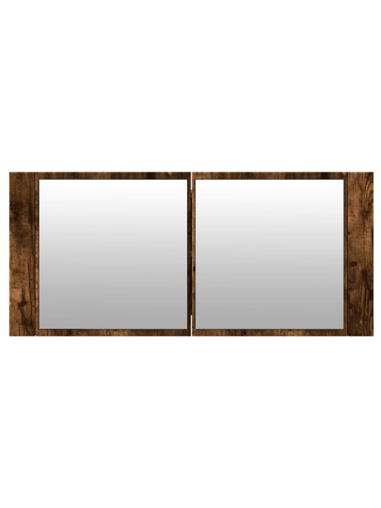 LED koupelnová skříňka se zrcadlem kouřový dub 100 x 12 x 45 cm