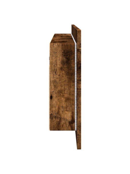 LED koupelnová skříňka se zrcadlem kouřový dub 100 x 12 x 45 cm
