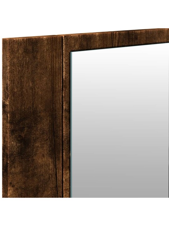 LED koupelnová skříňka se zrcadlem kouřový dub 100 x 12 x 45 cm