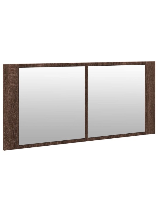 LED koupelnová skříňka se zrcadlem hnědý dub 100 x 12 x 45 cm
