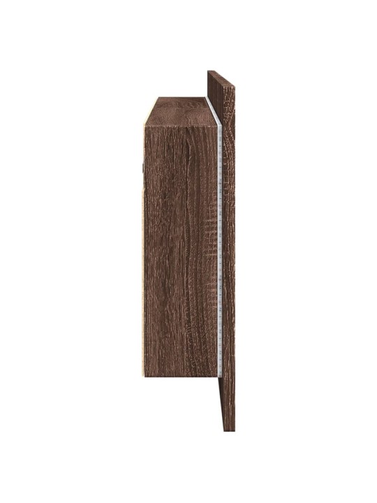 LED koupelnová skříňka se zrcadlem hnědý dub 100 x 12 x 45 cm