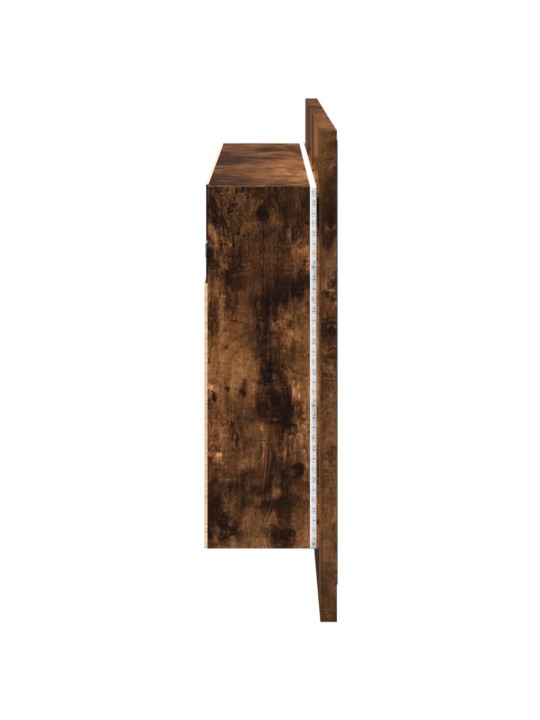 LED koupelnová skříňka se zrcadlem kouřový dub 90x12x45cm akryl