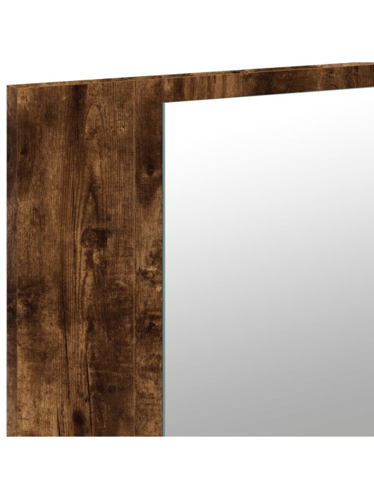 LED koupelnová skříňka se zrcadlem kouřový dub 90x12x45cm akryl