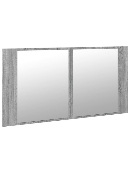 LED koupelnová skříňka se zrcadlem šedá sonoma 90x12x45cm akryl