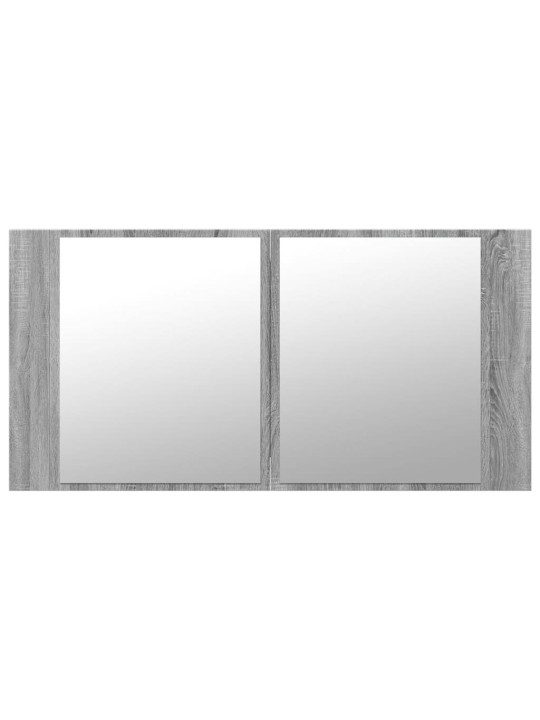 LED koupelnová skříňka se zrcadlem šedá sonoma 90x12x45cm akryl