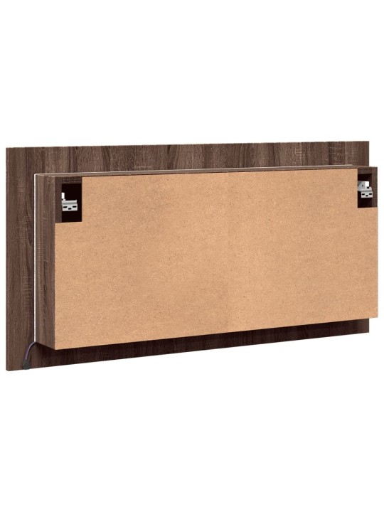 LED koupelnová skříňka se zrcadlem hnědý dub 90x12x45 cm akryl