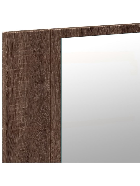 LED koupelnová skříňka se zrcadlem hnědý dub 90x12x45 cm akryl